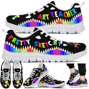 Art Teacher Pencil Pretty Sketchy Sneaker Shoes