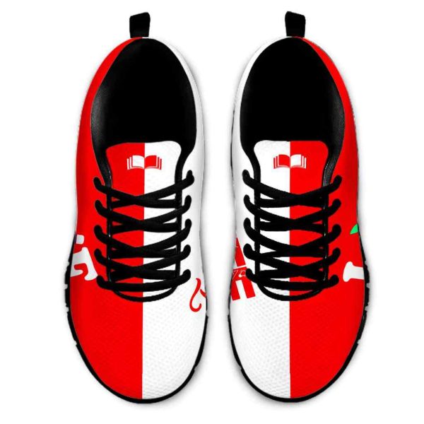 Red White Teacher Life Sneakers Shoes