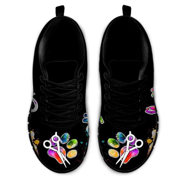 Custom Name Colorful Watercolor Sneakers Shoes