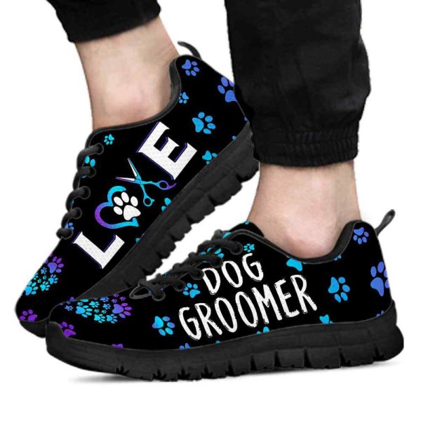Teal Purple Dog Groomer Paw Love Dog Groomer Sneakers Shoes