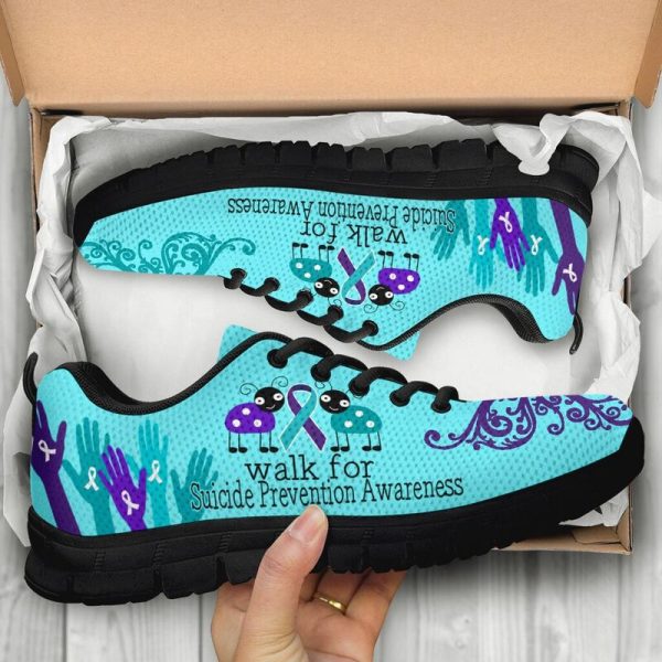 Walk For Suicide Prevention Awareness Sneakers, Running Shoes, Shoes For Women, Shoes For Men, Custom Shoes, Low Top Shoes, Customized Sneaker, Men Shoes
